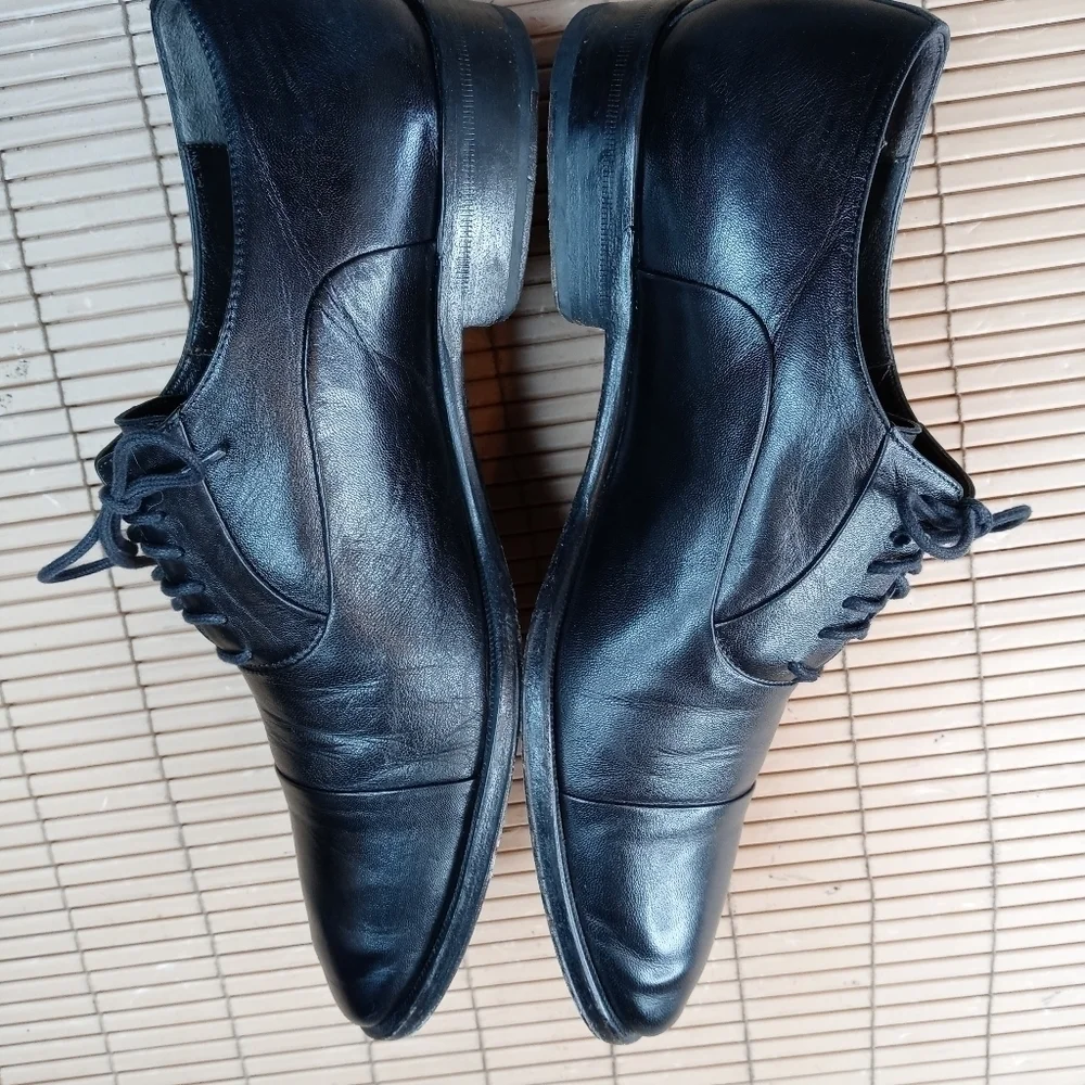 BRUNO MAGLI Mens Dress Shoes Soft Black Leather Italian Cap Toe Oxfords Sz 9.5M.